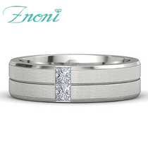 18K Platinum men diamond ring 30 points princess diamond ring custom PT 950 platinum male ring is simple