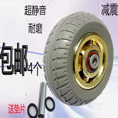 6 inch heavy rubber silent universal wheel flatbed trolley single wheel industrial cart cart casters
