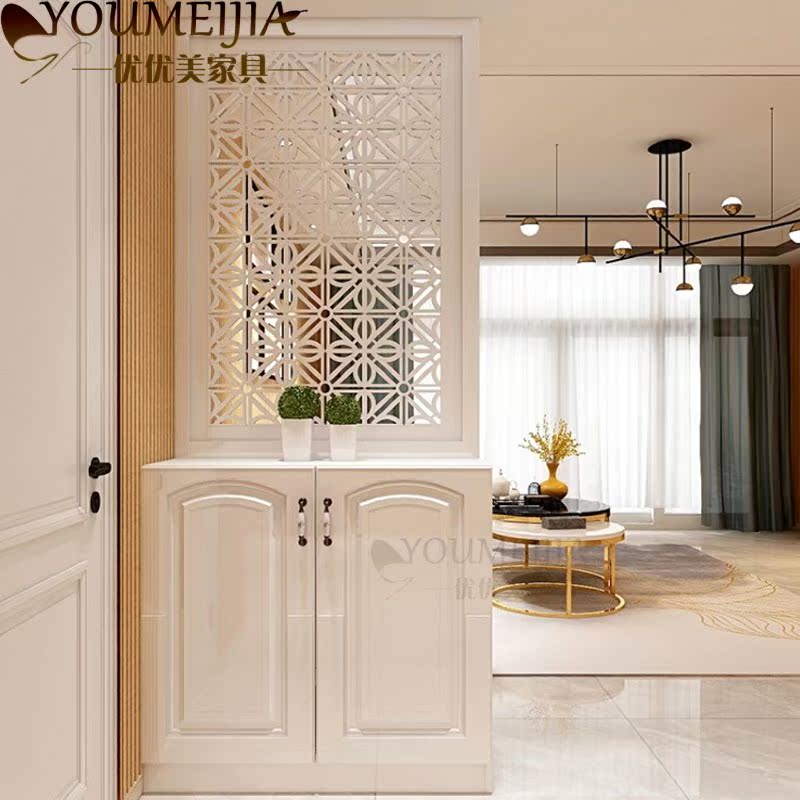 Painted porch cabinet living room compartment cabinet door shoe cabinet multi-functional hall cabinet simple modern hollow partition screen