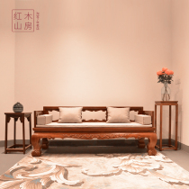 Factory direct sale iron wood three-way Rolling mouth screen Luohan bed Ming style Zen living room bed iron pear wood Luohan bed