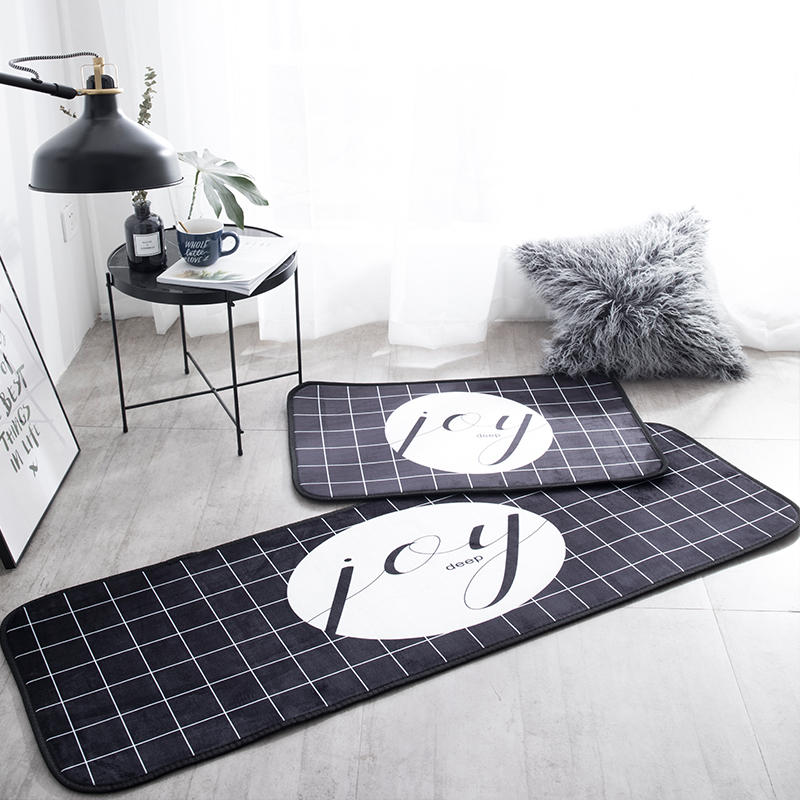 Bắc Âu lưới thảm đỏ cửa mat chống trượt mat sofa mat trẻ em bay cửa sổ thảm dài phòng ngủ đầu giường mat thảm bếp