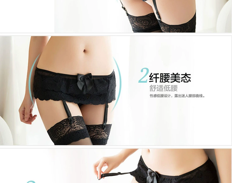 Bối rối Châu Âu và Mỹ sexy ren garter cám dỗ đen nóng sling vớ đồ lót sexy garter phù hợp với