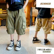 Children Summer Seven Pants Boy New Korean Version Loose Kharen Pants Big Boy Summer Clothing Foreign Air Pants Work Pants