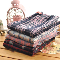  Lady autumn winter flange suede pure cotton mill wool double yarn velvet cloth thickened home long pants loose plaid pyjamas