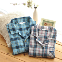 Pure cotton autumn and winter lovers double layer grinders thick and creamy soft Home Pyjamas Pyjamas Sleeping Pants Suit Suitable for Thin High