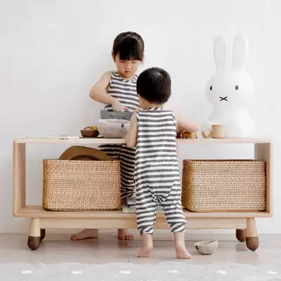 Upper shaped child in the mini side cabinet TV cabinet small apartment storage side cabinet all solid wood ash wood wax oil storage