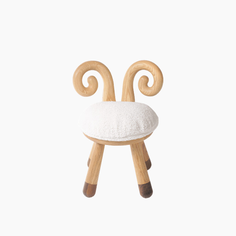 Upper shape child in lamb stool makeup stool Ash wood black walnut makeup stool Chair Coffee table Dining room children's painting stool