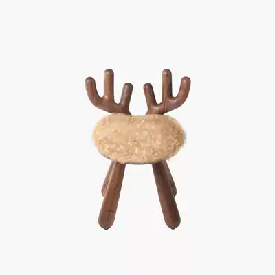 Upper shape child in black deer chair children gift black walnut solid wood elk back stool dressing table dining room personality