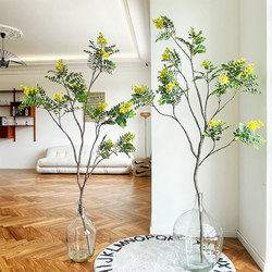 Artificial Green Plants, Yellow Flowers, Fake Flowers, Floor-Standing Plants for Living Room and Bedroom, ins Style, Fresh and Simple Floral Decorations