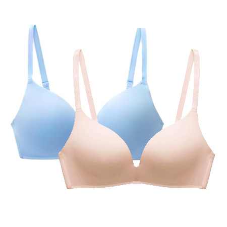 Skin Color + Light Bluema'am Underwear Wireless  Bras Japan sexy Smooth surface No trace Gather together comfortable Frivolity paragraph Athletic Underwear