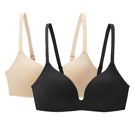 Skin Color + Blackma'am Underwear Wireless  Bras Japan sexy Smooth surface No trace Gather together comfortable Frivolity paragraph Athletic Underwear
