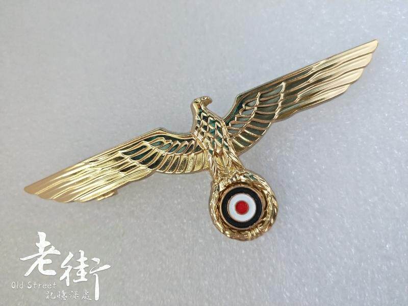 European style Re-engraved German Wehrmacht summer uniform metal eagle emblem Gold silver army chest emblem