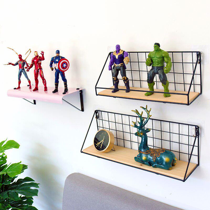 Non-perforated hanging wall shelf dormitory living room kitchen bathroom toilet bed sorting storage artifact