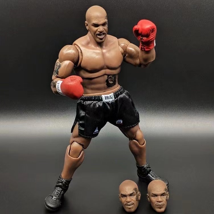 1/12St Boxing King Tyson Miketyson Three-Head Carved Shirt Boxer Wrestling Movable Figure
