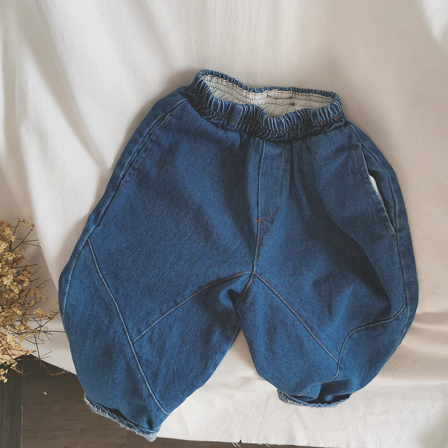 Recommended ~ cotton-type hymn jeans South Korean male and female child tide Fan casual denim old daddy pants 2022 spring dress