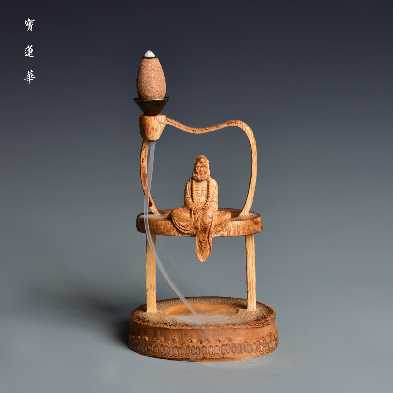 Full Lieven Hollow Engraving Bamboo incense stove Bamboo Sculpture Damo Incense Stove Tea Play Swing-back Incense Burner tower Incense Burner