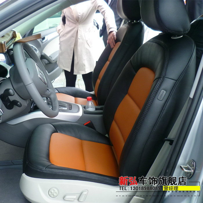 Audi A4L A6L car bag genuine leather seat bag genuine leather upfront leather headlayer leather black