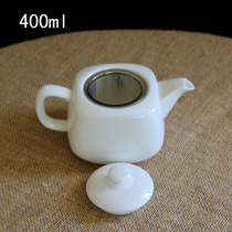Household ceramic teapot large white porcelain with filter screen kung fu tea set Brewing teapot 400ml single pot filter pot customized