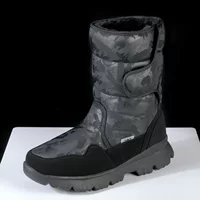M904 Мужские элегантные черные снежные ботинки