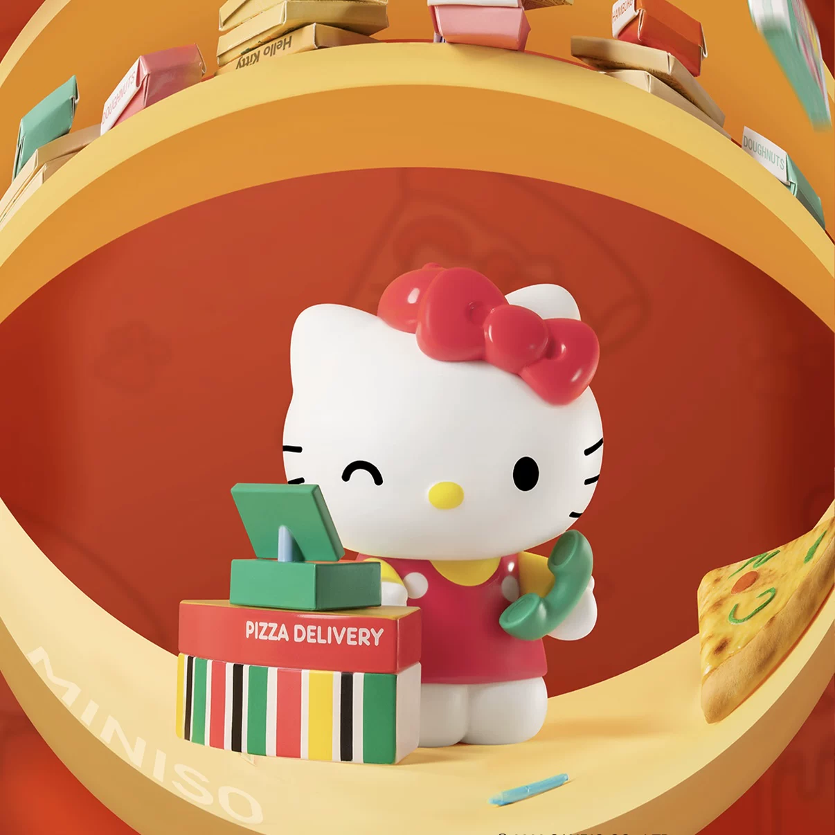 MINISO Hello Kitty Pizzeria Diary Series настольная модель-слепая коробка милый периферийный