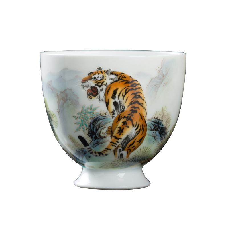 Jingdezhen ceramic hand - made glory wanli roars master cup sample tea cup individual cup kung fu tea cups