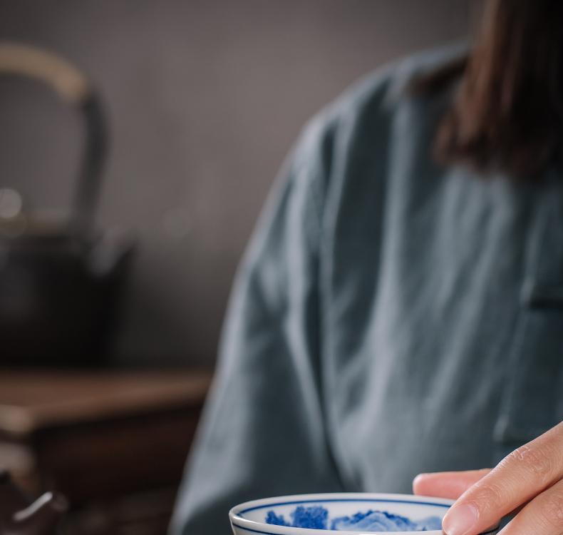 Owl up jingdezhen blue and white ceramic filter) maintain the tea set fire suit kung fu tea and heavy industry