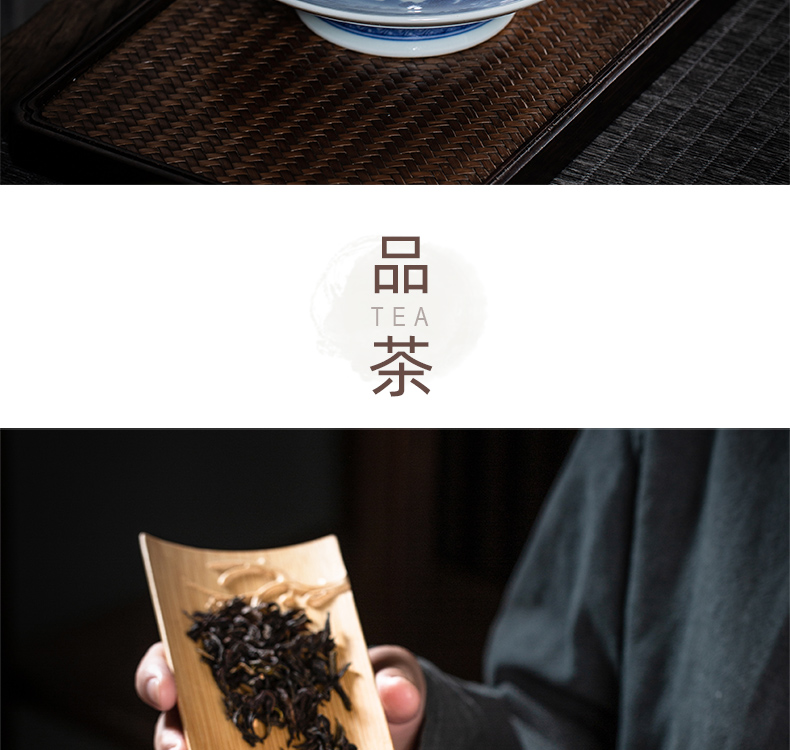 The Owl up jingdezhen blue and white landscape painting of ceramic tea set maintain burned hand tureen tea bowl cups of tea