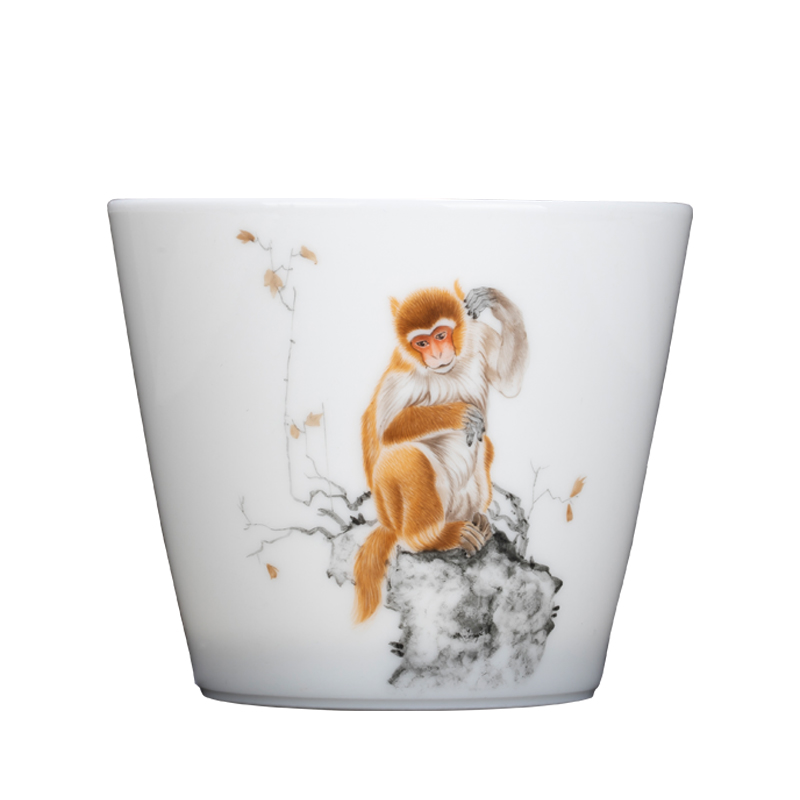 The Owl jingdezhen up market metrix are cup kung fu tea cups one cup tea ceramic hand - made pastel monkeys make tea cup