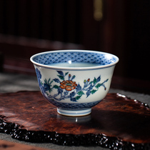 Jingdezhen blue color tea butterfly painted hand - painted kung fu tea taste master cup cup