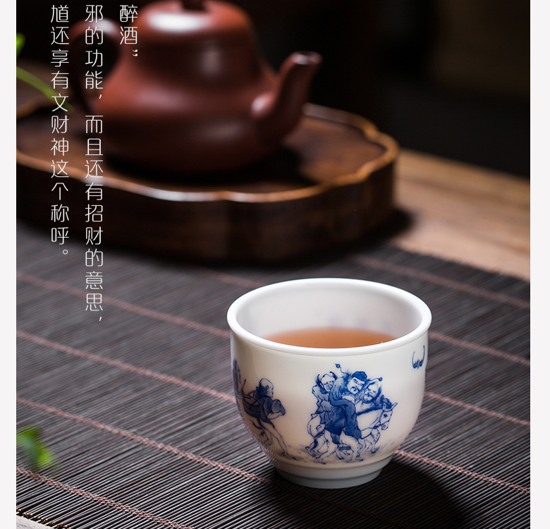 The Owl up with jingdezhen ceramic manual hand - made character, informs the to kung fu tea master single cup tea tea cup