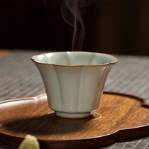 Jingdezhen tea toy Yikuku kun cup cup of cup of glaze master glaze cup of kung fu cup small lace side cup