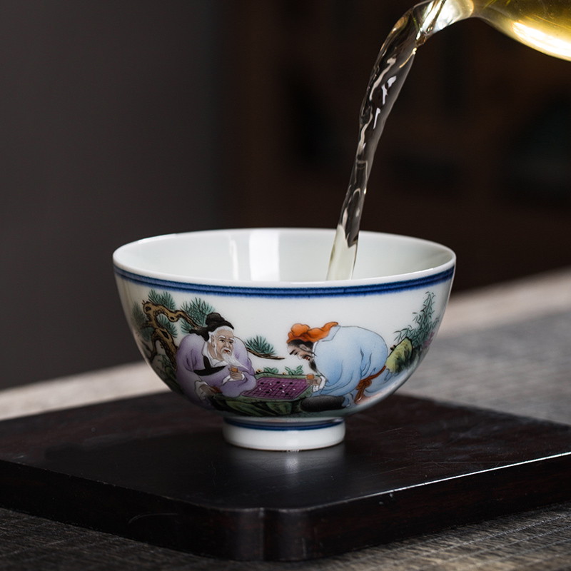 The Owl up jingdezhen famous works collection tea sample tea cup single cup calligraphy masters cup kung fu tea cups characters