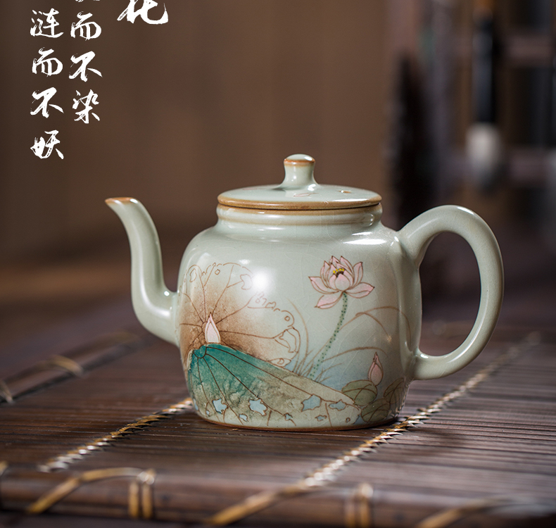 The Owl up jingdezhen to open the slice your up glaze tea hand - made glair kunfu tea dry teapot ceramics by hand