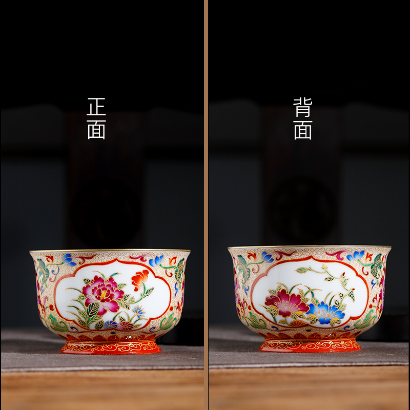 Jingdezhen ceramic wire inlay enamel see colour master cup tea hand - made gold paint individual cup single CPU kung fu tea cups