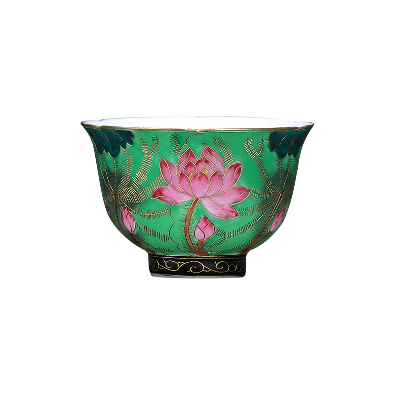 Jingdezhen ceramic kung fu tea color sample tea cup flower wire inlay enamel craft master cup single cup tea cup