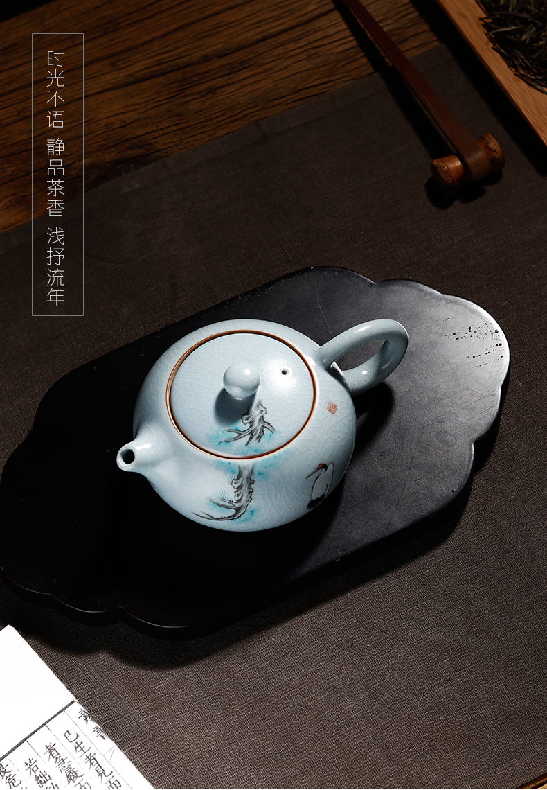 Your up kung fu tea kettle ceramic teapot azure slicing single pot of Your porcelain household small xi shi pot