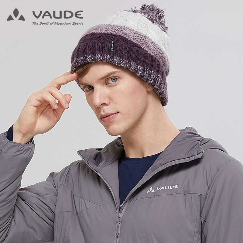 VAUDE thể thao ngoài trời nam và nữ unisex sọc tua rua lông cừu mềm mại mũ bảo vệ tai - Mũ thể thao