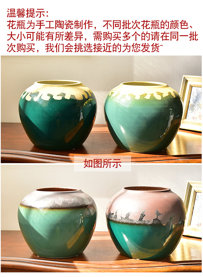 Modern new Chinese style household adornment monochromatic glazed pottery porcelain vases furnishing articles sitting room porch TV ark, flower arranging flowers