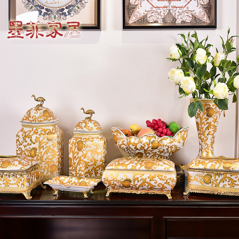New Chinese style creative ceramics with high - end cooper move cigar ashtray key-2 luxury office sitting room home furnishing articles