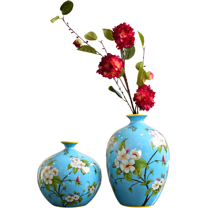 New Chinese style jingdezhen ceramic vase furnishing articles wine TV ark, sitting room porch decoration home decoration process