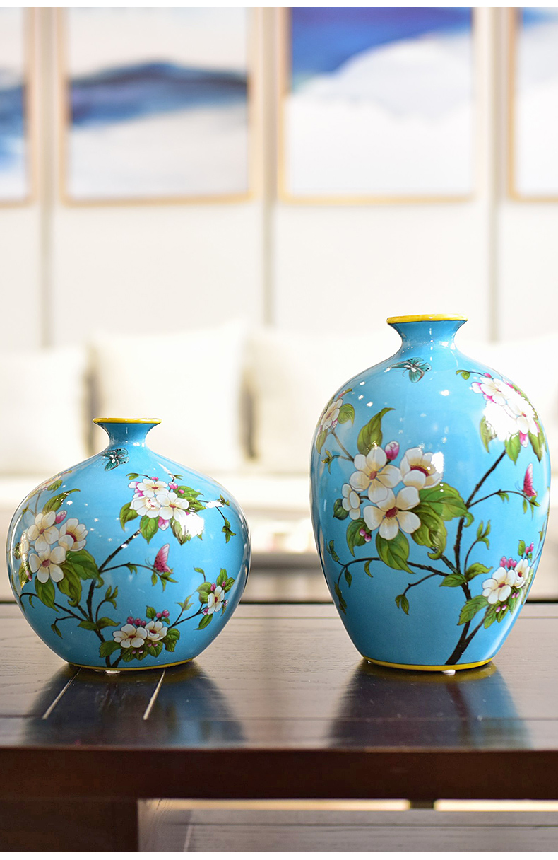 New Chinese style jingdezhen ceramic vase furnishing articles wine TV ark, sitting room porch decoration home decoration process