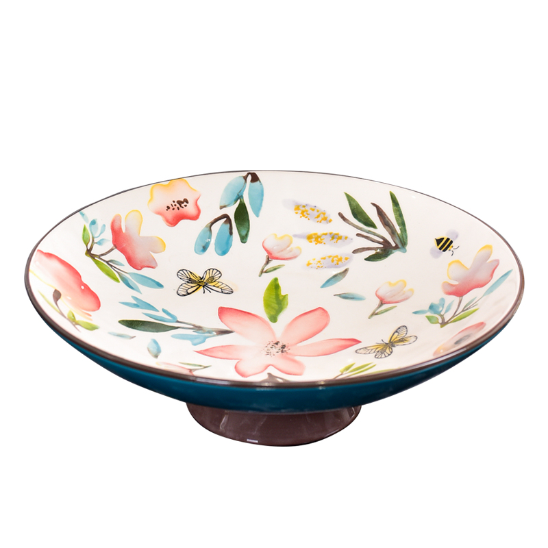 Hand - made of rural ceramic compote home snacks melon seeds large fruit bowl dish day pattern sitting room tea table furnishing articles