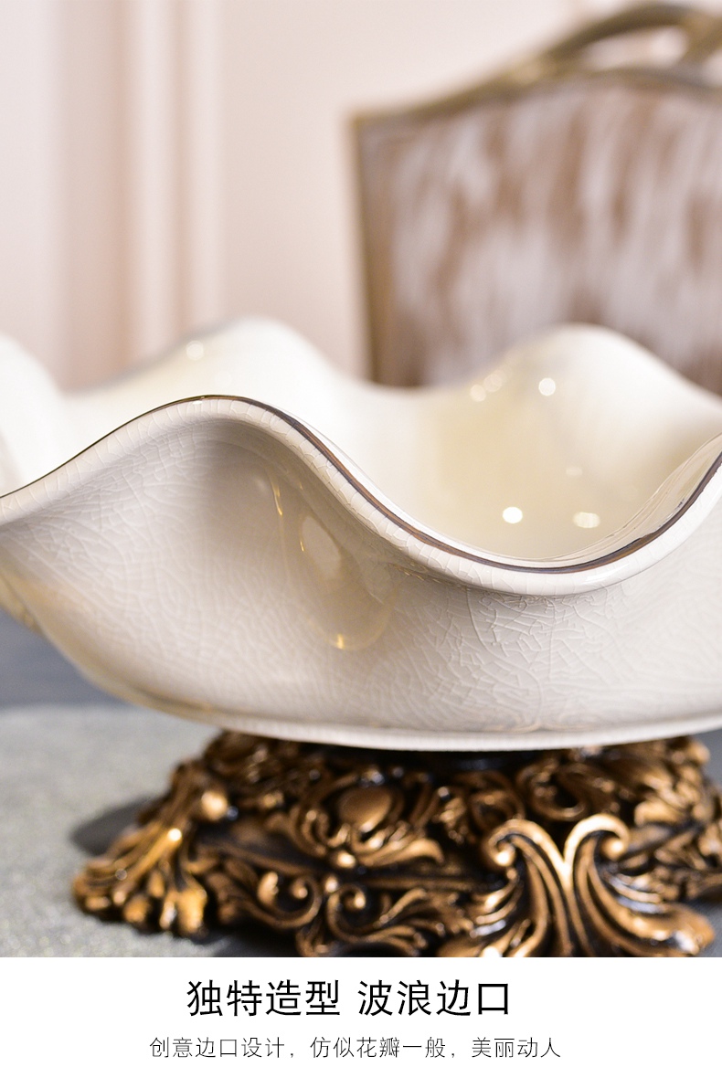 American light and decoration ceramics compote three - piece furnishing articles sitting room tea table dry fruit tray table melon dish home decoration