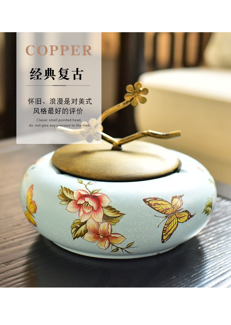 Creative furnishing articles artical household with cover large ashtray ashtray ceramics sitting room tea table decoration decoration