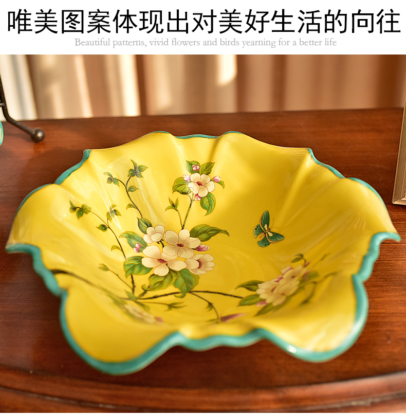 American ceramic double fruit bowl place to live in the new Chinese style restoring ancient ways is the sitting room tea table dry fruit tray 'lads' Mags' including nuts, tea tray