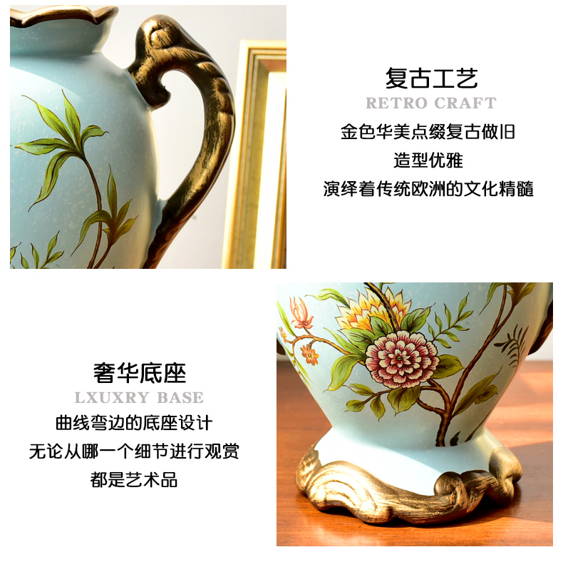 Creative floret bottle furnishing articles artical ceramic sitting room porch wine table dry flower simulation flower art flower arranging