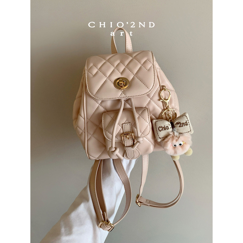 Nanfeng Chio2Nd Wind Kiss Rose Backpack Women's 2026 New Style Diamond Pattern Handbag Single Shoulder Small Backpack