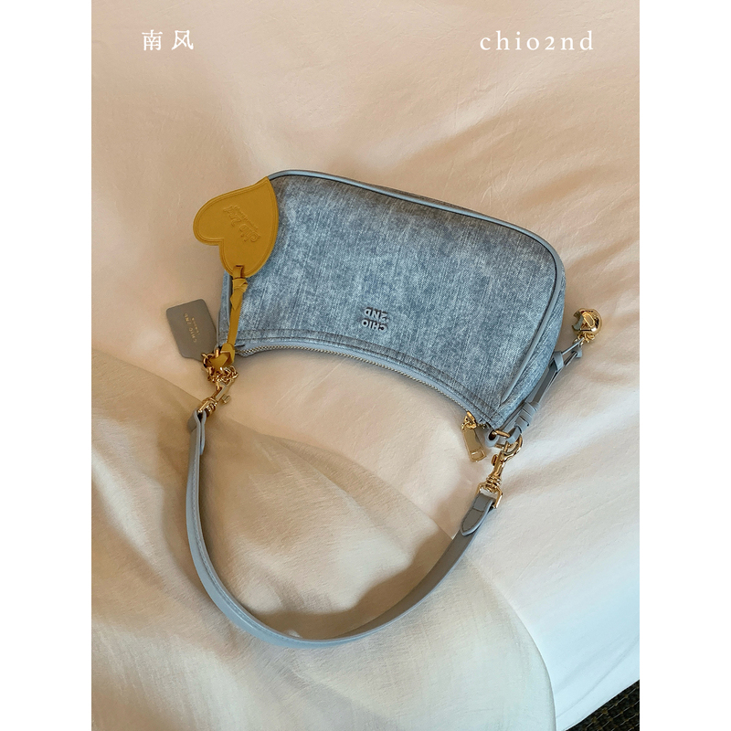 Nanfeng Chio2Nd Denim Leather Blue Underarm Bag for Women 2026 New Model This Year's Popular Shoulder Crossbody Bag
