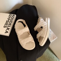 Michael Kenyon small fragrance velcro sandals 2021 explosion flat heel white open toe summer womens shoes