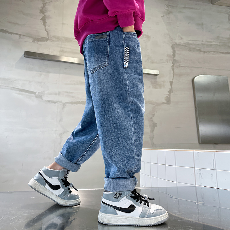 Boys dress loose pants straight jeans children spring 2023 spring - dress new cool and handsome boys